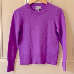J.Crew classic fit cashmere crew sweater in purple (size small)